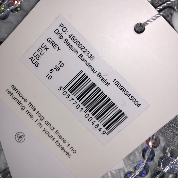 NWT Drip Sequin Bandeau Bralette - Picture 7 of 10